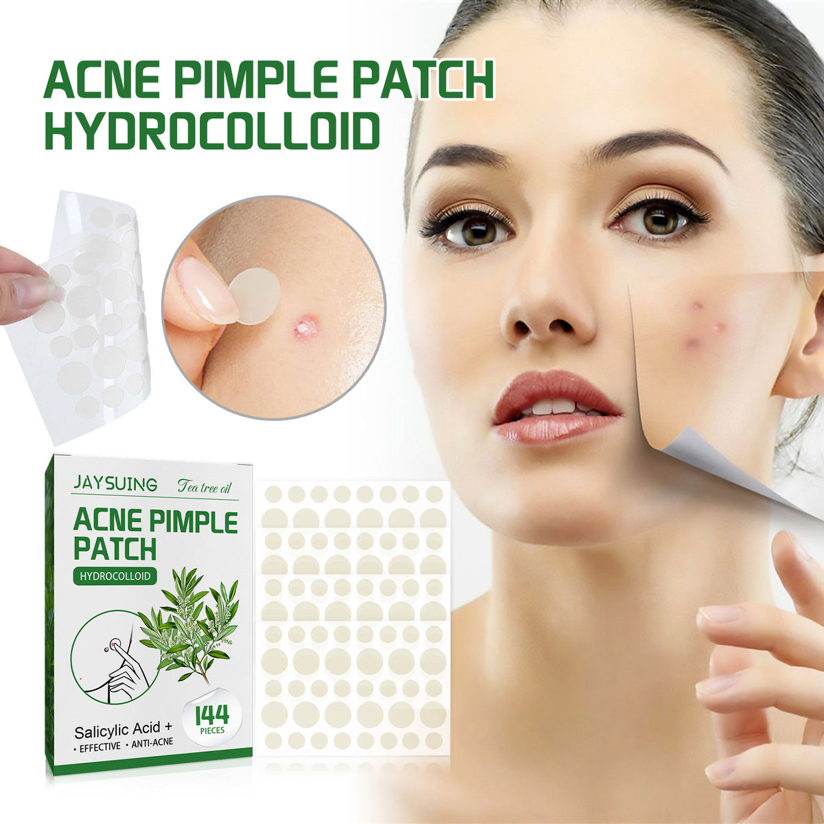 Pimple patch on skin