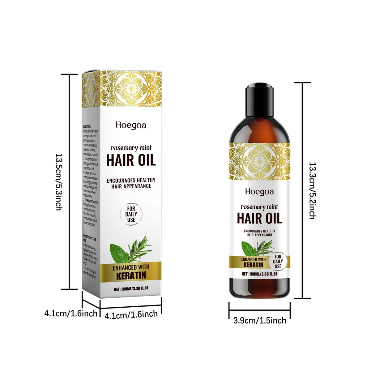 HOEGOA Rosemary Mint Hair Oil in use