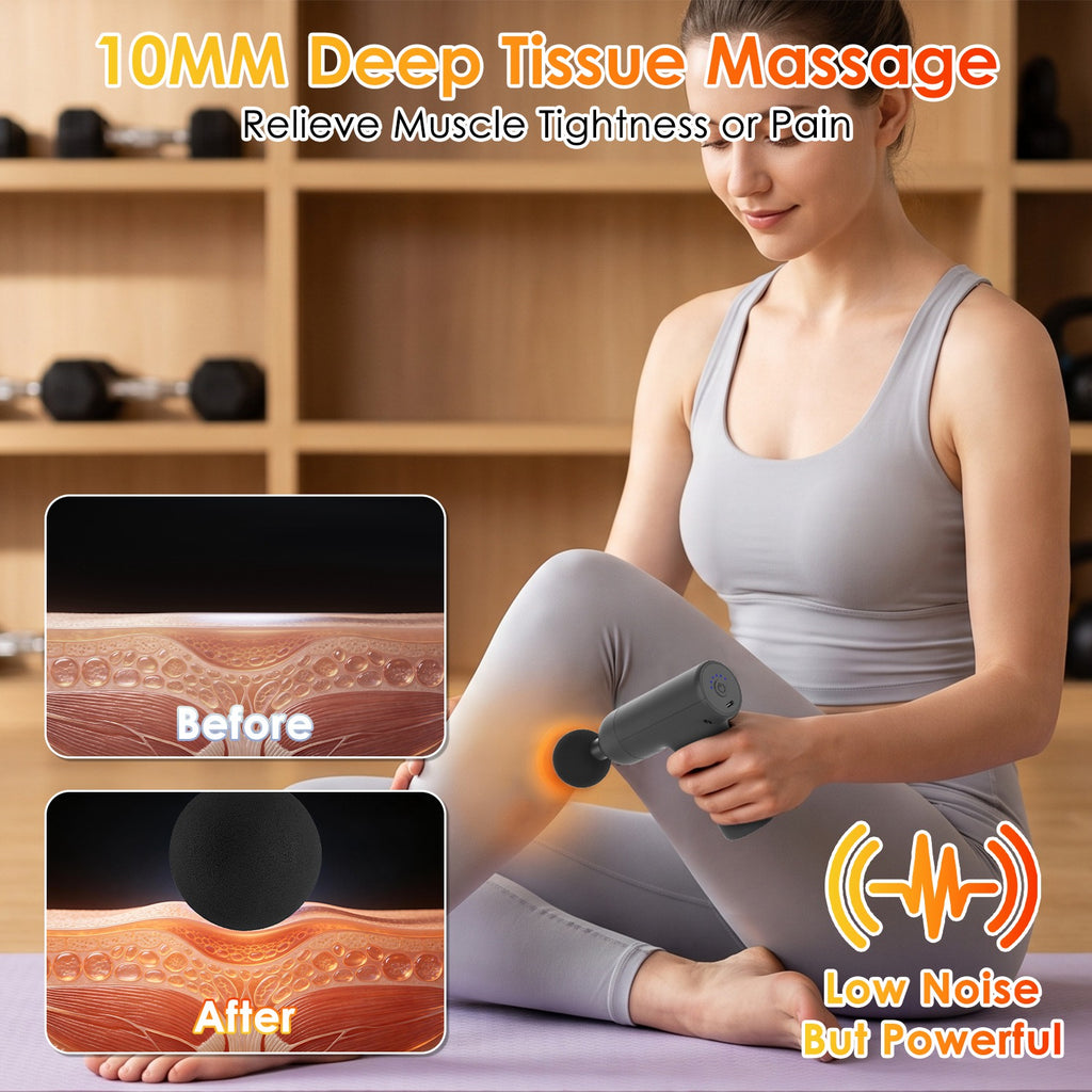Massage gun in use