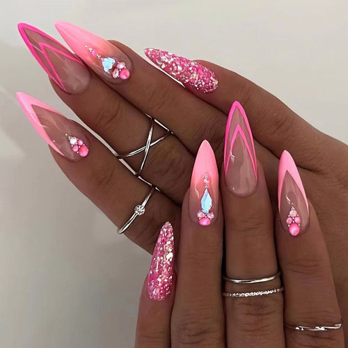 Almond French press-on nails