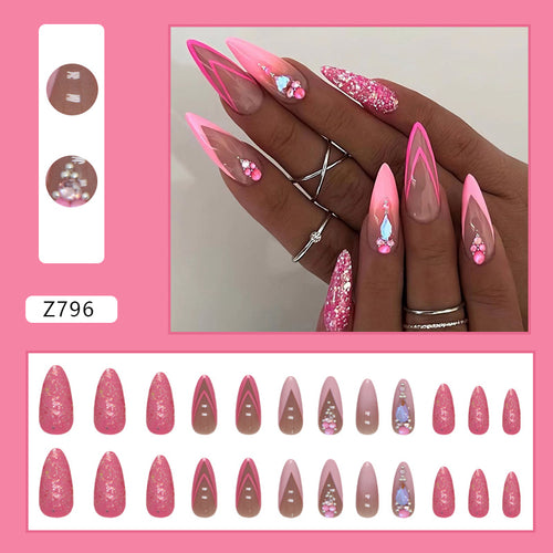 Press-on nails on hand